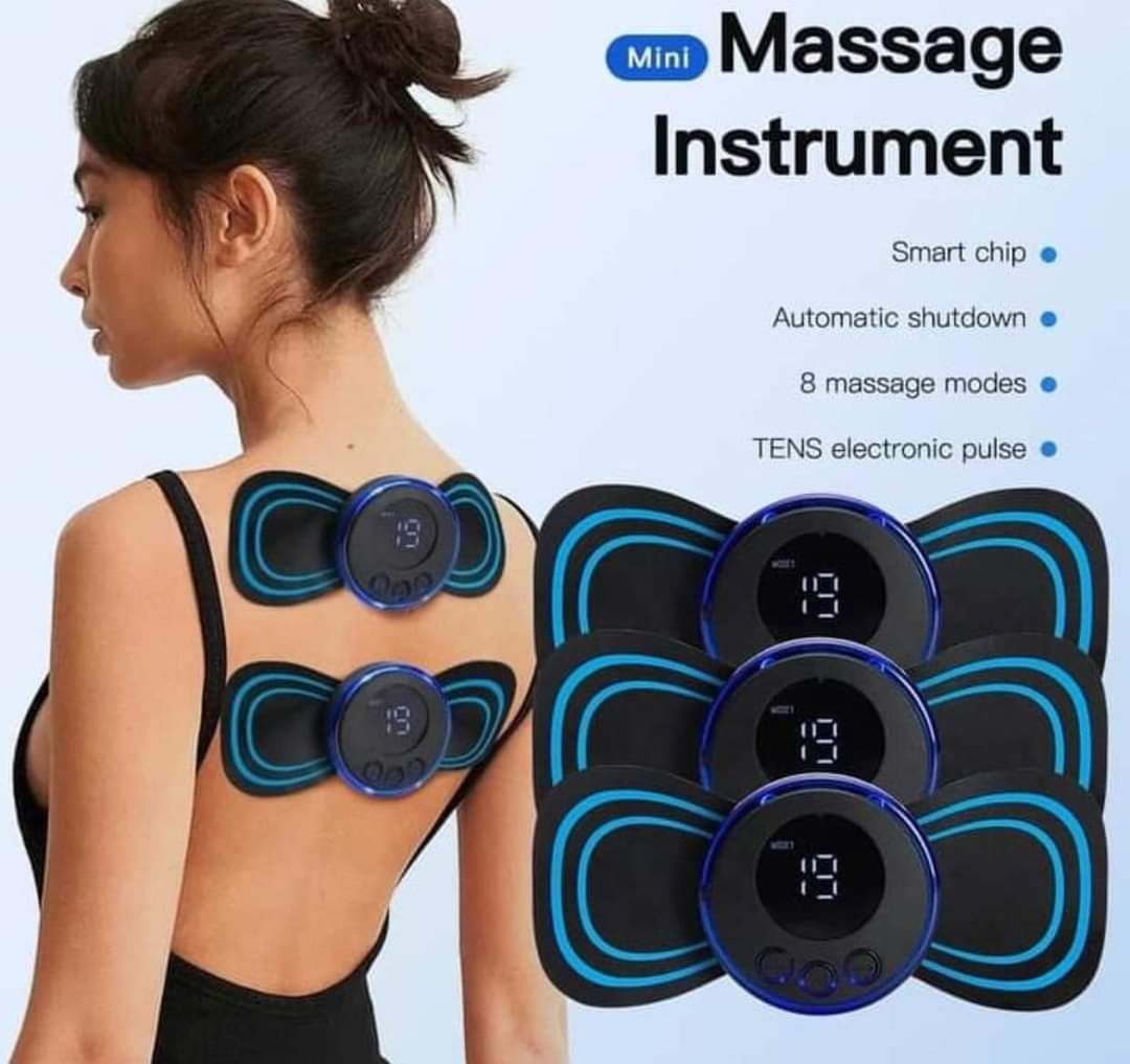 ORIGINAL Massage Machine Micro-Rent EMS Electric Neck Massager with Remote Control 8 Modes/19 Intensity Levels Silver Beads Cervical Spine Shoulder Leg Massage Pad for Relieve Muscle Ailment