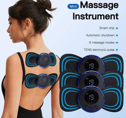 ORIGINAL Massage Machine Micro-Rent EMS Electric Neck Massager with Remote Control 8 Modes/19 Intensity Levels Silver Beads Cervical Spine Shoulder Leg Massage Pad for Relieve Muscle Ailment