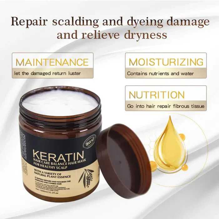 Keratin Hair Mask for Dry & Damaged Hair – Deep Repair Treatment for Smooth, Frizz-Free Shine