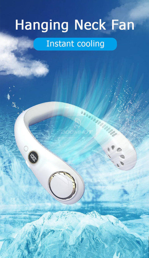 New Portable Bladeless Hanging Neck Fan | Super Cooling Strong Fan | Bladeless Hanging Neck Fan For Kitchen | Rechargeable USB Mini Neck Fan For Summer Sport Travel Outdoor | Multicolor