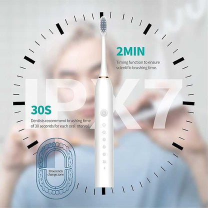 Ultrasonic Sonic Electric Toothbrush USB Charging Rechargeable Total Washable Electronic Whitening Teeth Brush for Oral Care
