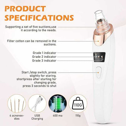 Electric Blackhead Remover Vacuum – Professional Pore Cleaner & Acne Needle Kit