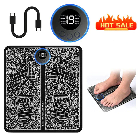 EMS Foot Massager Mat – Electric Muscle Stimulation Pad for Pain Relief, Circulation & Relaxation | Portable Foot Massager
