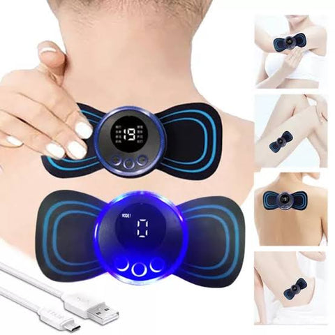 Portable EMS Mini Electric Neck Back Body Massager Cervical Electric Neck Back Massager Muscle Therapy Pressure Pain