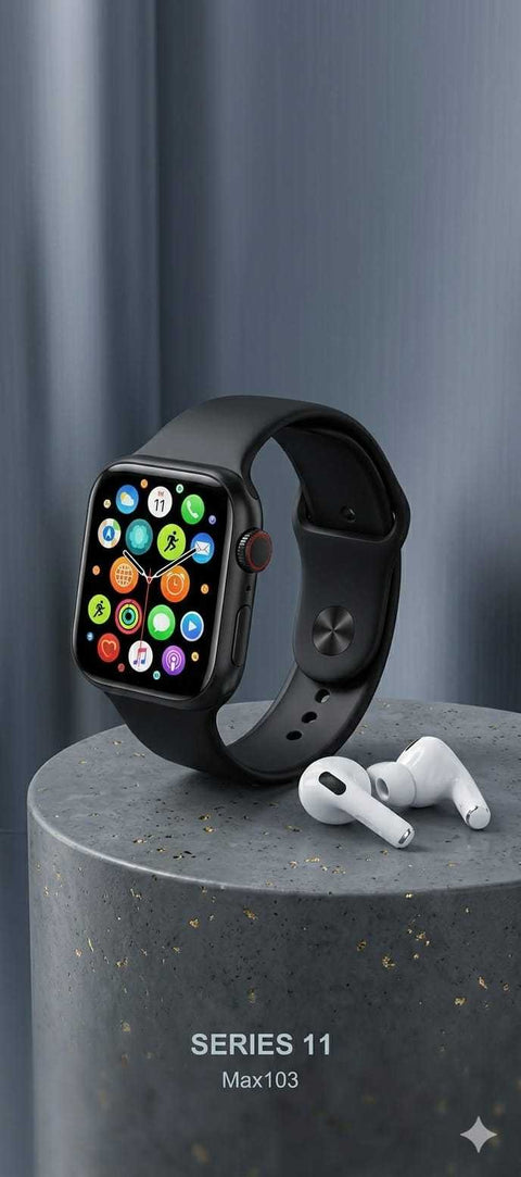 Series 11 7 in 1 Smartwatch with Wireless Earbuds | Bluetooth Calling Watch Combo