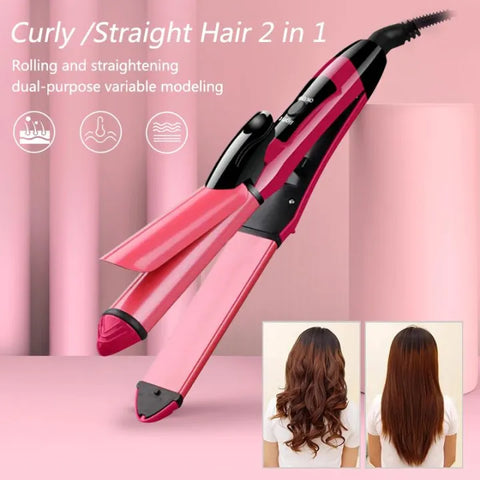 Nova Combo Of Hair Dryer Plus 2 In 1 Hair Straightener, dryer and hair straightner and curler, Pack OF 2 NCH Hair Dryer & 2 In 1 Hair Straightener & Curler