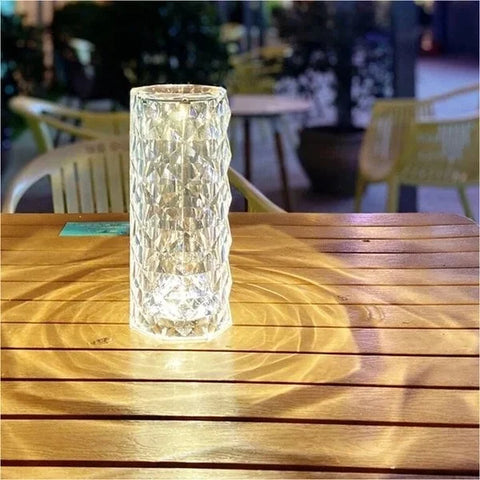 Crystal Lamp, Rose Diamond Table Lamp, 16 Colors RGB With Touch And Remote Control, USB Rechargeable Decorative Acrylic Rays lamp, Christmas decorations, Atmosphere Light for Living Room, Bedroom, Bar, Fancy Table Lamps for Home Decoration and Gifts