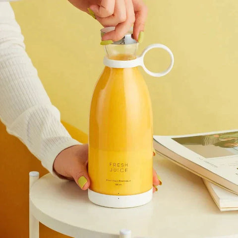Portable USB Rechargeable Blender Juicer Cup 6 Blade Smoothie Mixer Bottle Electric Mini Juicer Blender For Personal Size Rechargable Smoothie Maker & Dry Fruits Mixer Compact Travel Blender