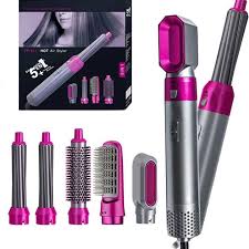 5 in 1 Hair Styler Multi-Function Professional Styling Tool Hair Dryer |Hair Curler| Hot Air Comb| Hair Straightener Automatic Hair Curler & Hair Straightener Professional Multifunctional Hair Styling Tool For Women & Girls