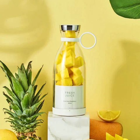 Portable USB Rechargeable Blender Juicer Cup 6 Blade Smoothie Mixer Bottle Electric Mini Juicer Blender For Personal Size Rechargable Smoothie Maker & Dry Fruits Mixer Compact Travel Blender