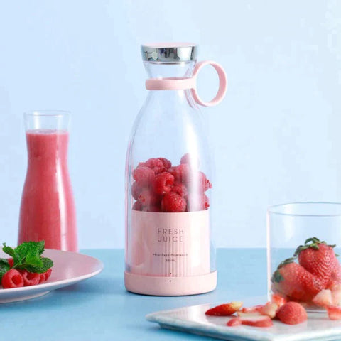Portable USB Rechargeable Blender Juicer Cup 6 Blade Smoothie Mixer Bottle Electric Mini Juicer Blender For Personal Size Rechargable Smoothie Maker & Dry Fruits Mixer Compact Travel Blender