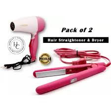 Nova Combo Of Hair Dryer Plus 2 In 1 Hair Straightener, dryer and hair straightner and curler, Pack OF 2 NCH Hair Dryer & 2 In 1 Hair Straightener & Curler